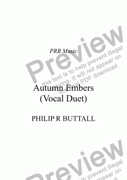 page one of Autumn Embers (Vocal Duet)