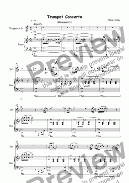 page one of Trumpet Concerto Trumpet and Piano