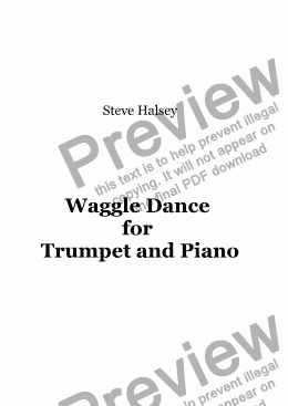 page one of Waggle Dance for Trumpet and Piano
