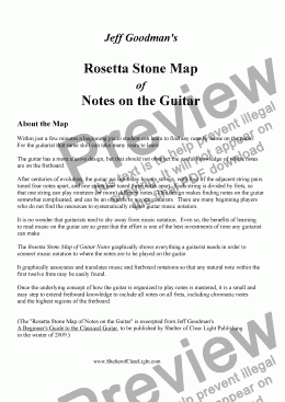 page one of Jeff Goodman's Rosetta Stone Map of Notes on the Guitar
