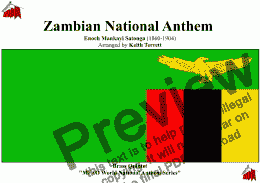 page one of Zambian National Anthem for Brass Quintet (MFAO World National Anthem Series)