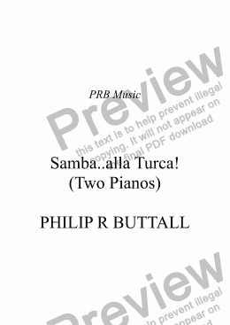 page one of Samba..alla Turca! (Two Pianos)