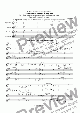 page one of Saxophone Quartet Warm-Ups