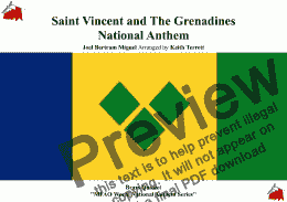 page one of Saint Vincent & The Grenadinnes (Vincentian) National Anthem for Brass Quintet (MFAO World National Anthem Series)