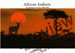 page one of African  Anthem Flute Quintet