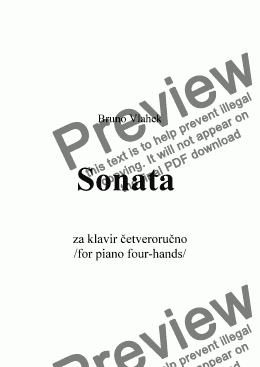 page one of Sonata for piano - four hands