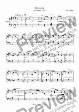 page one of Berceuse for Organ