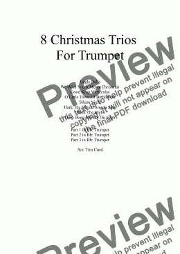 page one of 8 Christmas Trios For Trumpet