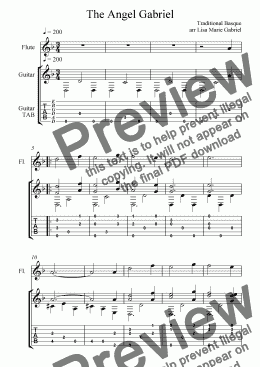 page one of The Angel Gabriel - Guitar with Flute Duet