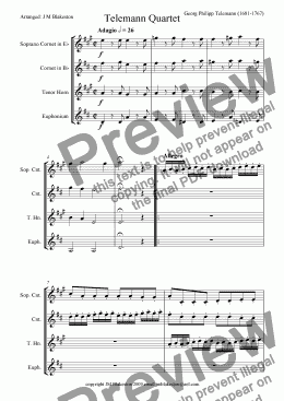 page one of Telemann Quartet