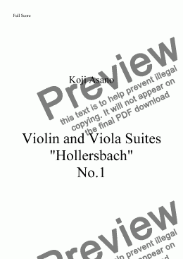 page one of Violin and Viola Suites -Hollersbach- No.1 