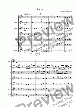 page one of Canon in D (Flute Choir)