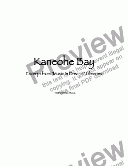 page one of Kaneohe Bay