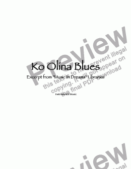page one of Ko Olina Blues
