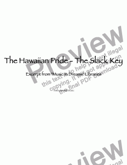 page one of The Hawaiian Pride--The Slack Key