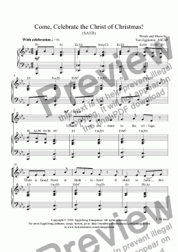 page one of Come, Celebrate the Christ of Christmas!, SATB