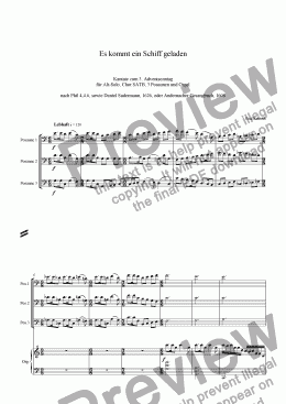 page one of Cantata 4: Gaudete, for Choir SATB, 3 Trombones and Organ