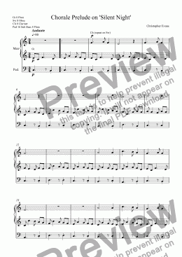 page one of Prelude on ’Silent Night’ for Organ
