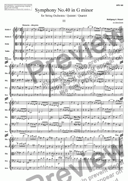 page one of Symphony No.40 - 3. Menuetto