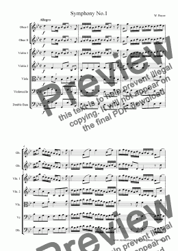 page one of Boyce Symphony No.1 for Strings and Oboes
