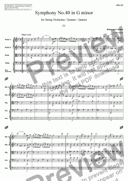page one of Symphony No.40 - 4. Allegro assai