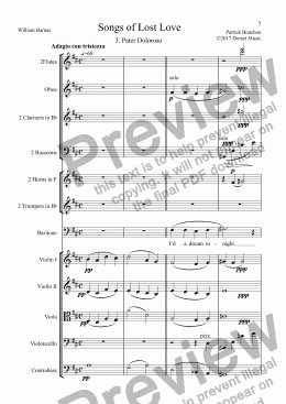 page one of 5 Songs of Lost Love (Orchestral Version) 3. Pater Doloroso