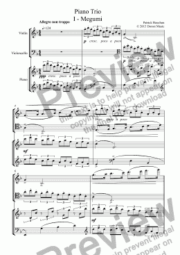 page one of Piano Trio (First movement) - Megumi