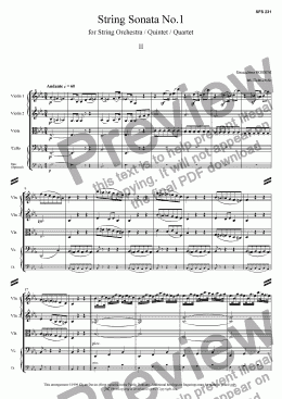page one of String Sonata No.1 - 2. Andante