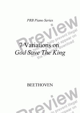 page one of PRB Piano Series: Variations on God Save the King