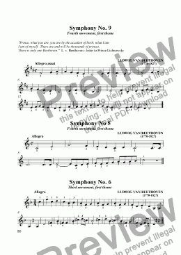 page one of Beethoven Symphonic Themes - from Symphonies 9, 5 and 6