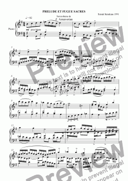 page one of Prelude et Fugue Sacres