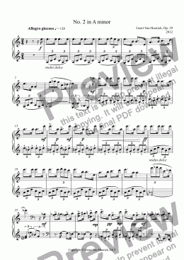 page one of 24 Preludes for piano, Op. 39 - Prelude No. 2 in A minor