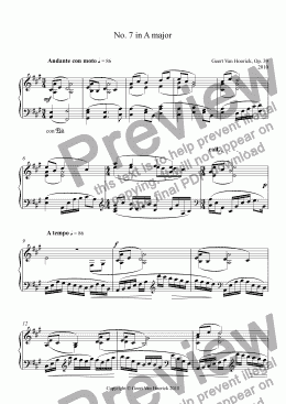 page one of 24 Preludes for piano, Op. 39 - Prelude No. 7 in A major
