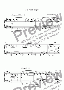 page one of 24 Preludes for piano, Op. 39 - Prelude No. 9 in E major