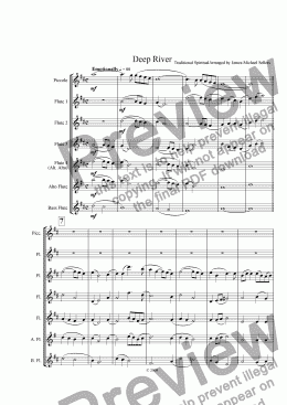 page one of Deep River (Flute Choir)