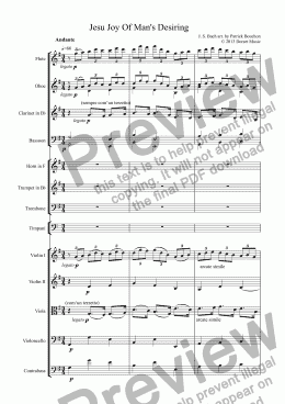page one of Jesu Joy Of Man's Desiring for S.A.T.B. Choir and Orchestra