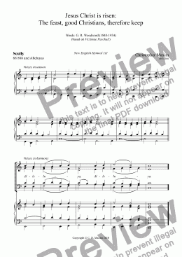 page one of Scully (Jesus Christ is risen: The feast, good Christians, therefore keep) EASTER HYMN