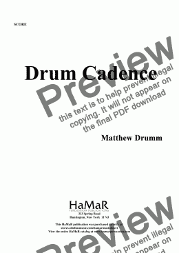 page one of Drum Cadence