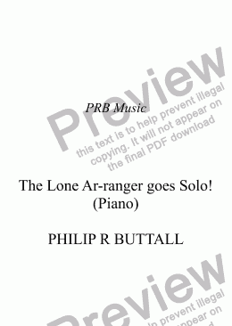 page one of The Lone Ar-ranger goes Solo!