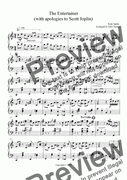 page one of The Entertainer (with apologies to Scott Joplin)