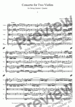 page one of Concerto in D minor for 2 Violins - 1. Vivace