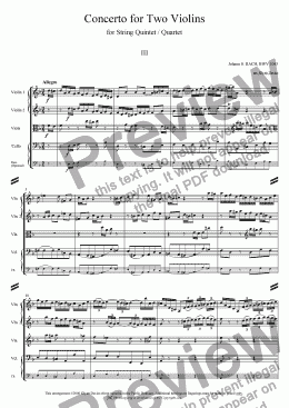 page one of Concerto in D minor for 2 Violins - 3. Allegro
