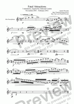 page one of Fatal Attractions (solo sax)