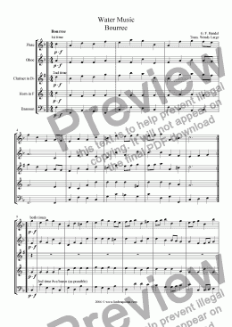 page one of Handel - Water Music Bourree & Hornpipe