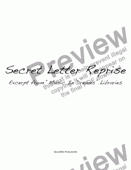page one of Secret Letter Reprise