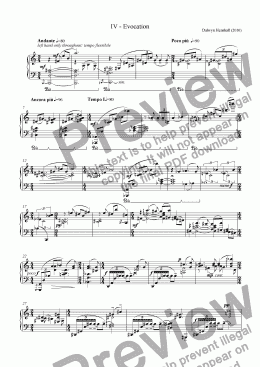 page one of Evocation [piano left-hand]