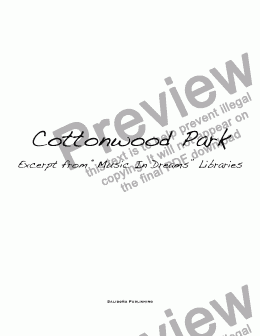 page one of Cottonwood Park