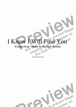 page one of I Know I Will Find You