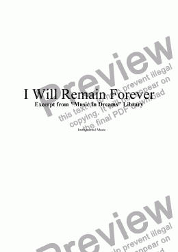 page one of I Will Remain Forever