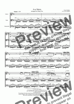page one of Ave Maria (String Trio w/solo in violin) D-Low